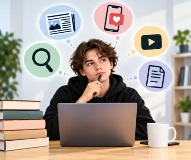 Kille vid laptop