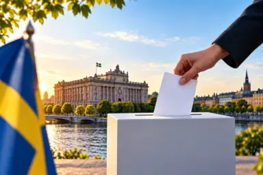 BIld på riksdagshuset och valurna